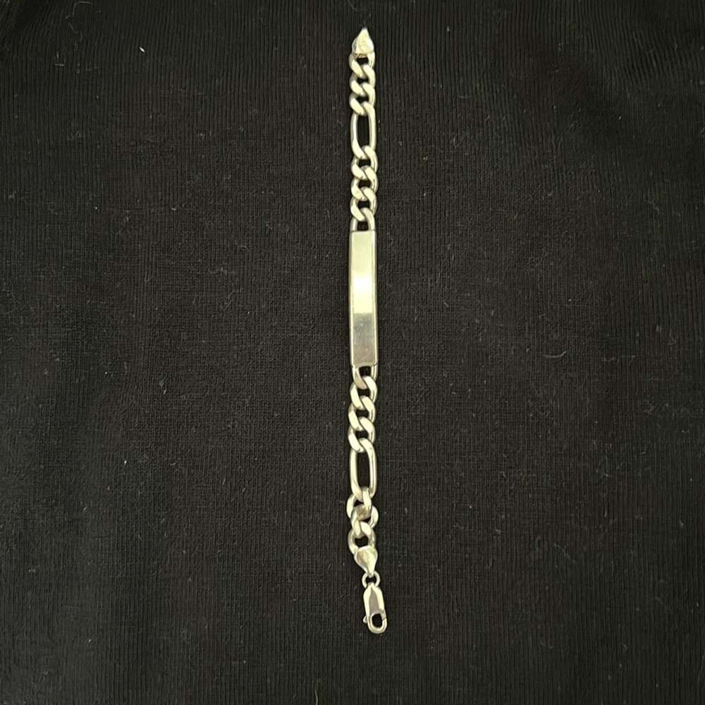 Ladies sterling silver ID type chain bracelet